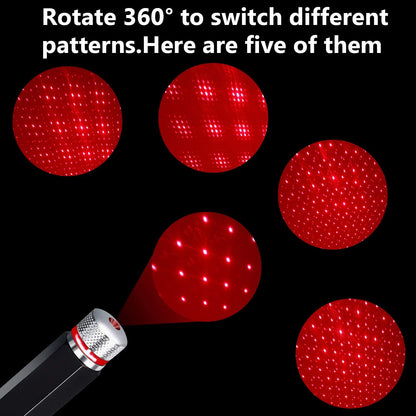 Romantic LED Car Roof Star Night Light Projector Atmosphere Galaxy Lamp USB Decorative Lamp Adjustable Car Interior Decor Light